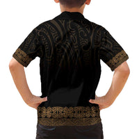 New Zealand Maori Kowhaiwhai Family Matching Long Sleeve Bodycon Dress and Hawaiian Shirt Parauri Maui and Mangopare LT9 - Polynesian Pride