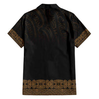 New Zealand Maori Kowhaiwhai Family Matching Off Shoulder Short Dress and Hawaiian Shirt Parauri Maui and Mangopare LT9 - Polynesian Pride