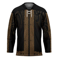 New Zealand Maori Kowhaiwhai Hockey Jersey Parauri Maui and Mangopare LT9 Unisex Brown - Polynesian Pride
