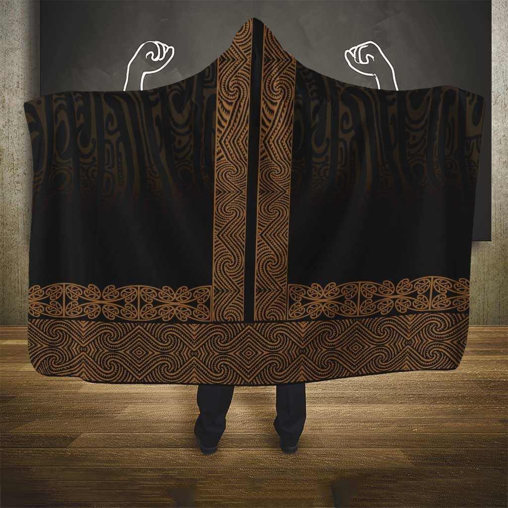 New Zealand Maori Kowhaiwhai Hooded Blanket Parauri Maui and Mangopare LT9 - Polynesian Pride