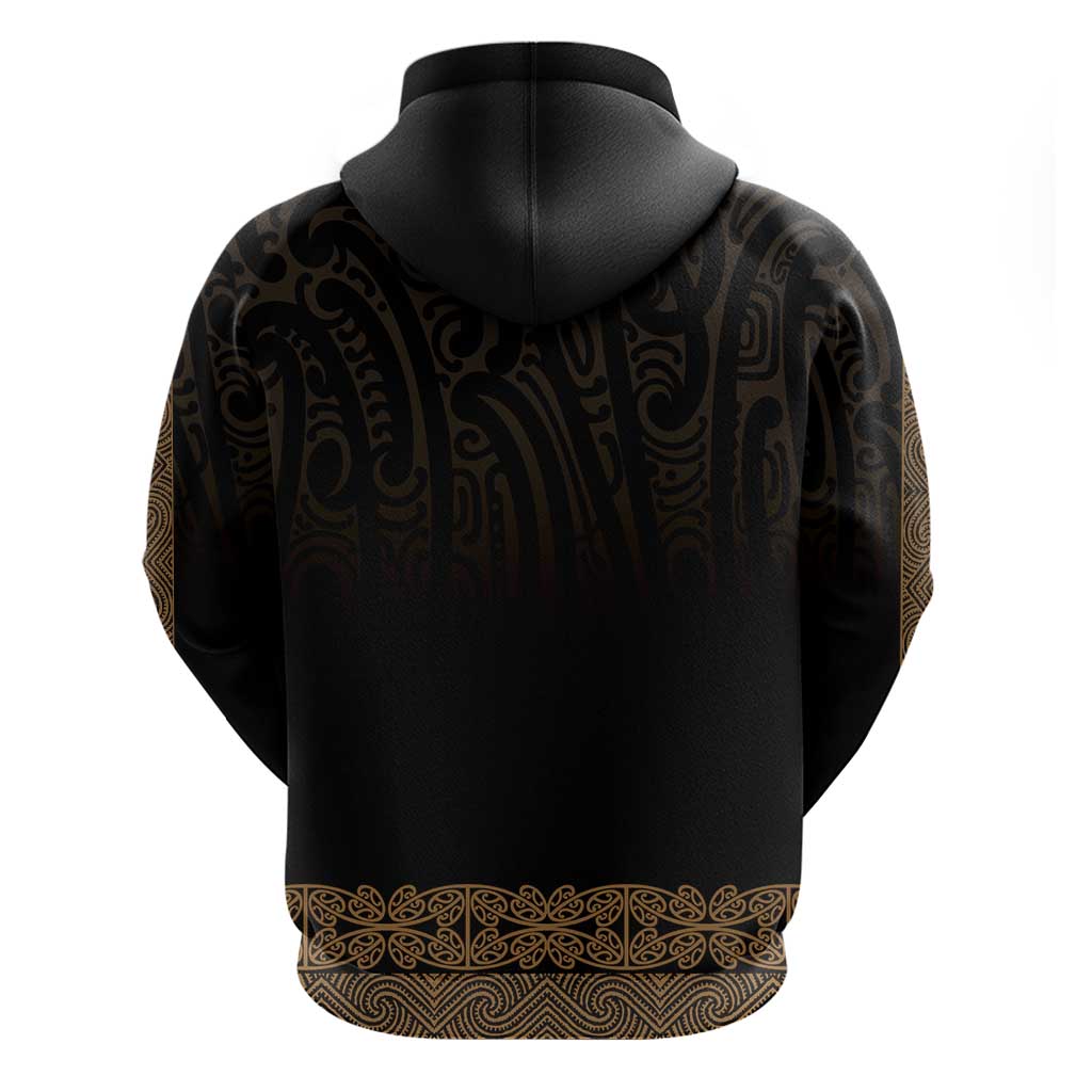 New Zealand Maori Kowhaiwhai Hoodie Parauri Maui and Mangopare LT9 - Polynesian Pride