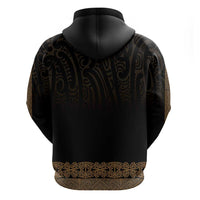 New Zealand Maori Kowhaiwhai Hoodie Parauri Maui and Mangopare LT9 - Polynesian Pride
