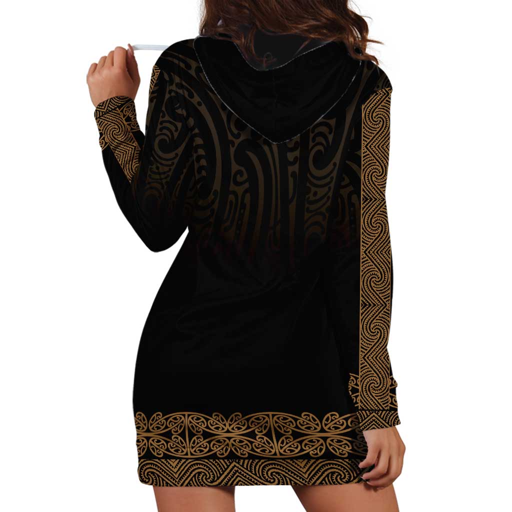 New Zealand Maori Kowhaiwhai Hoodie Dress Parauri Maui and Mangopare LT9 - Polynesian Pride