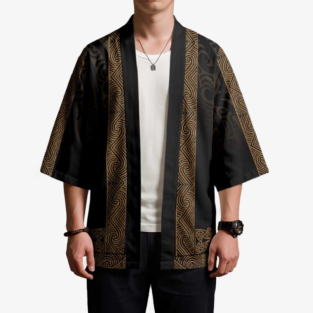 New Zealand Maori Kowhaiwhai Kimono Parauri Maui and Mangopare LT9 - Polynesian Pride