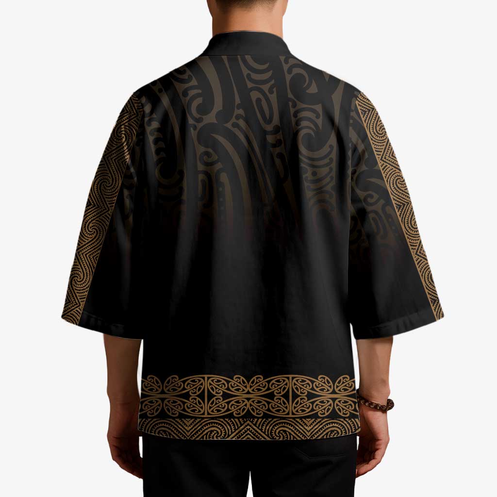 New Zealand Maori Kowhaiwhai Kimono Parauri Maui and Mangopare LT9 - Polynesian Pride