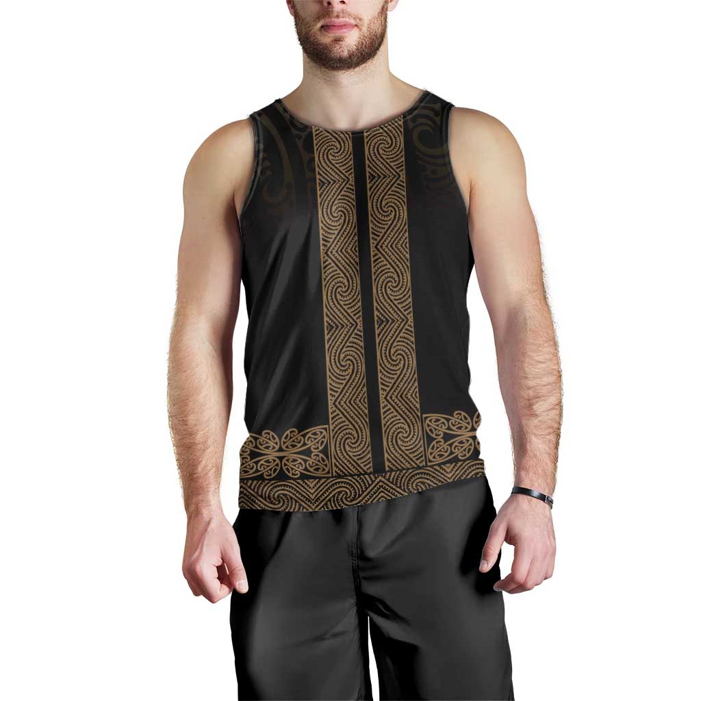 New Zealand Maori Kowhaiwhai Men Tank Top Parauri Maui and Mangopare LT9 - Polynesian Pride