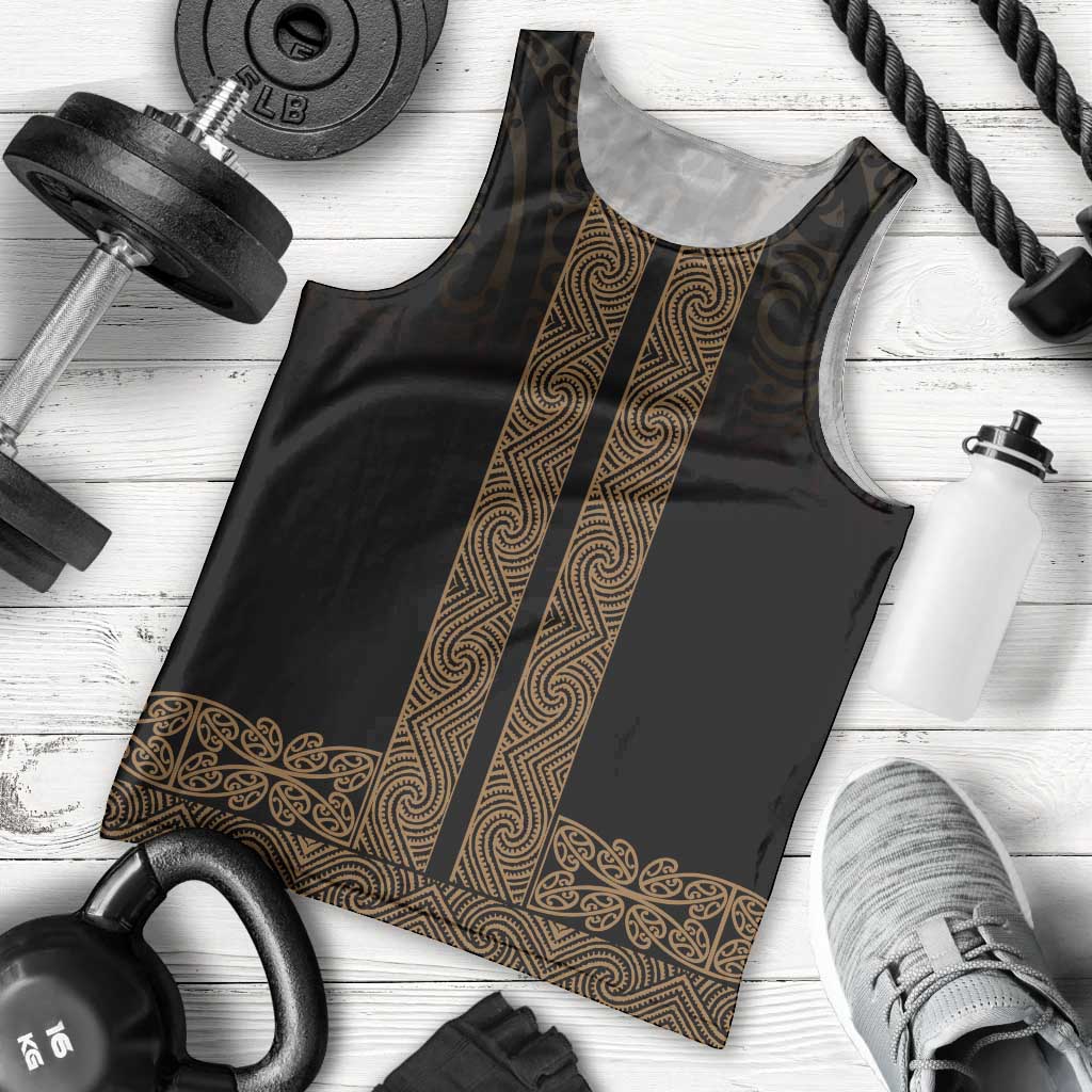 New Zealand Maori Kowhaiwhai Men Tank Top Parauri Maui and Mangopare LT9 - Polynesian Pride