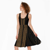 New Zealand Maori Kowhaiwhai Midi Dress Parauri Maui and Mangopare LT9 - Polynesian Pride