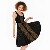 New Zealand Maori Kowhaiwhai Midi Dress Parauri Maui and Mangopare LT9 - Polynesian Pride