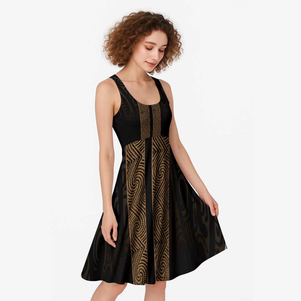 New Zealand Maori Kowhaiwhai Midi Dress Parauri Maui and Mangopare LT9 - Polynesian Pride