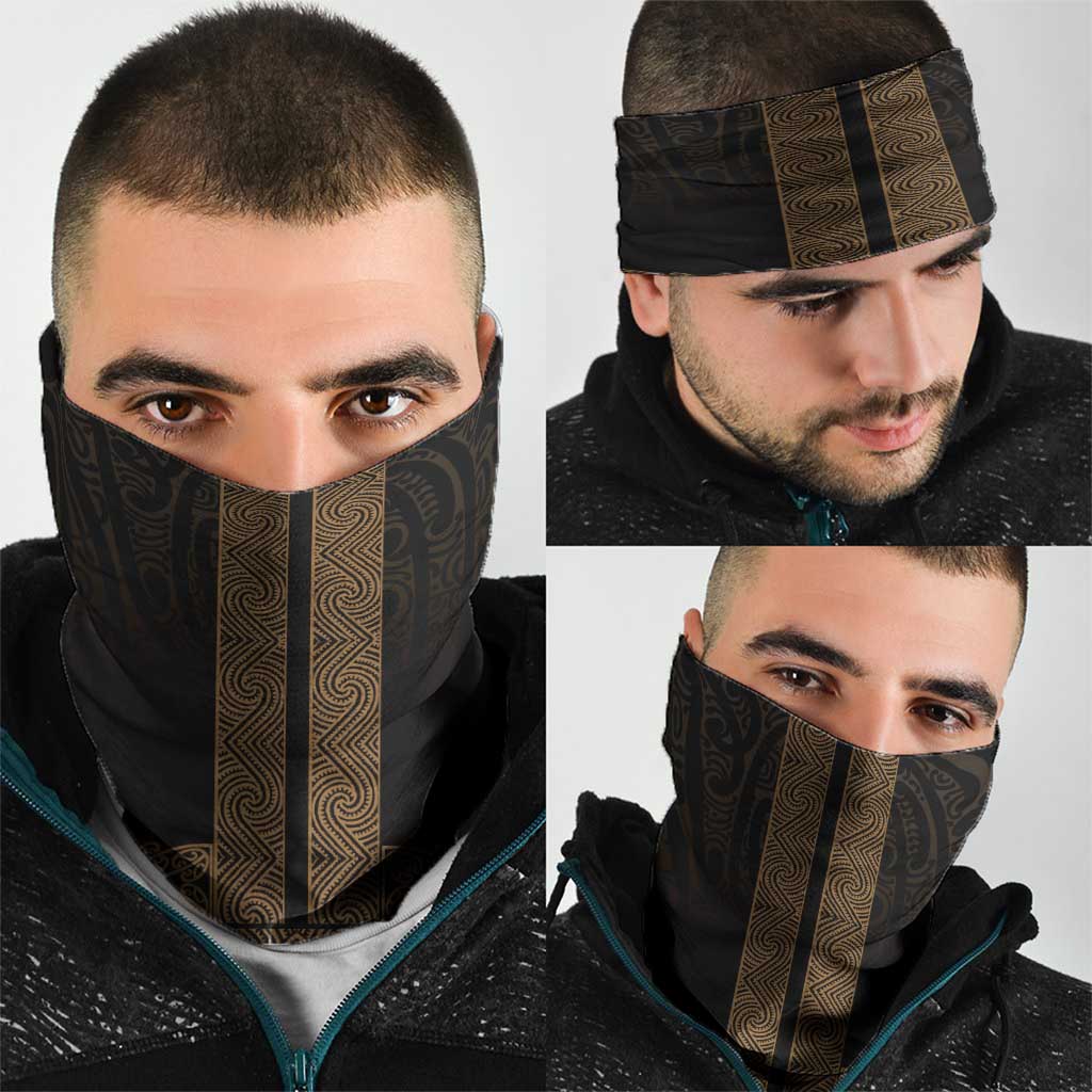 New Zealand Maori Kowhaiwhai Neck Gaiter Parauri Maui and Mangopare LT9 - Polynesian Pride