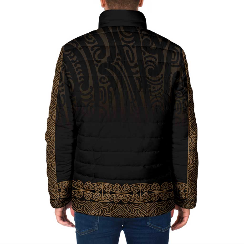 New Zealand Maori Kowhaiwhai Padded Jacket Parauri Maui and Mangopare LT9 - Polynesian Pride
