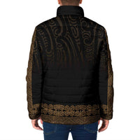 New Zealand Maori Kowhaiwhai Padded Jacket Parauri Maui and Mangopare LT9 - Polynesian Pride