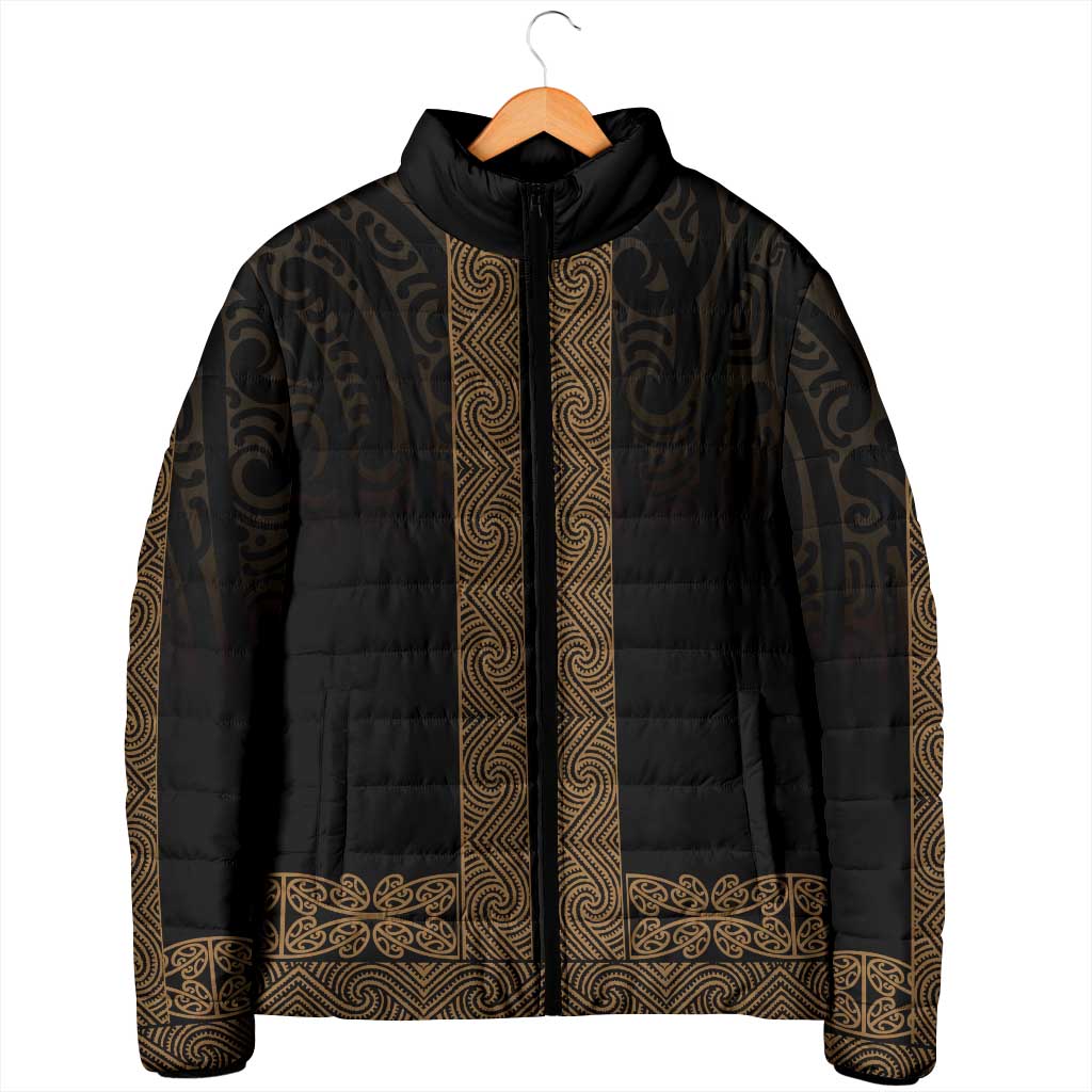 New Zealand Maori Kowhaiwhai Padded Jacket Parauri Maui and Mangopare LT9 - Polynesian Pride