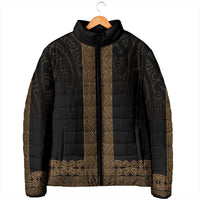 New Zealand Maori Kowhaiwhai Padded Jacket Parauri Maui and Mangopare LT9 - Polynesian Pride