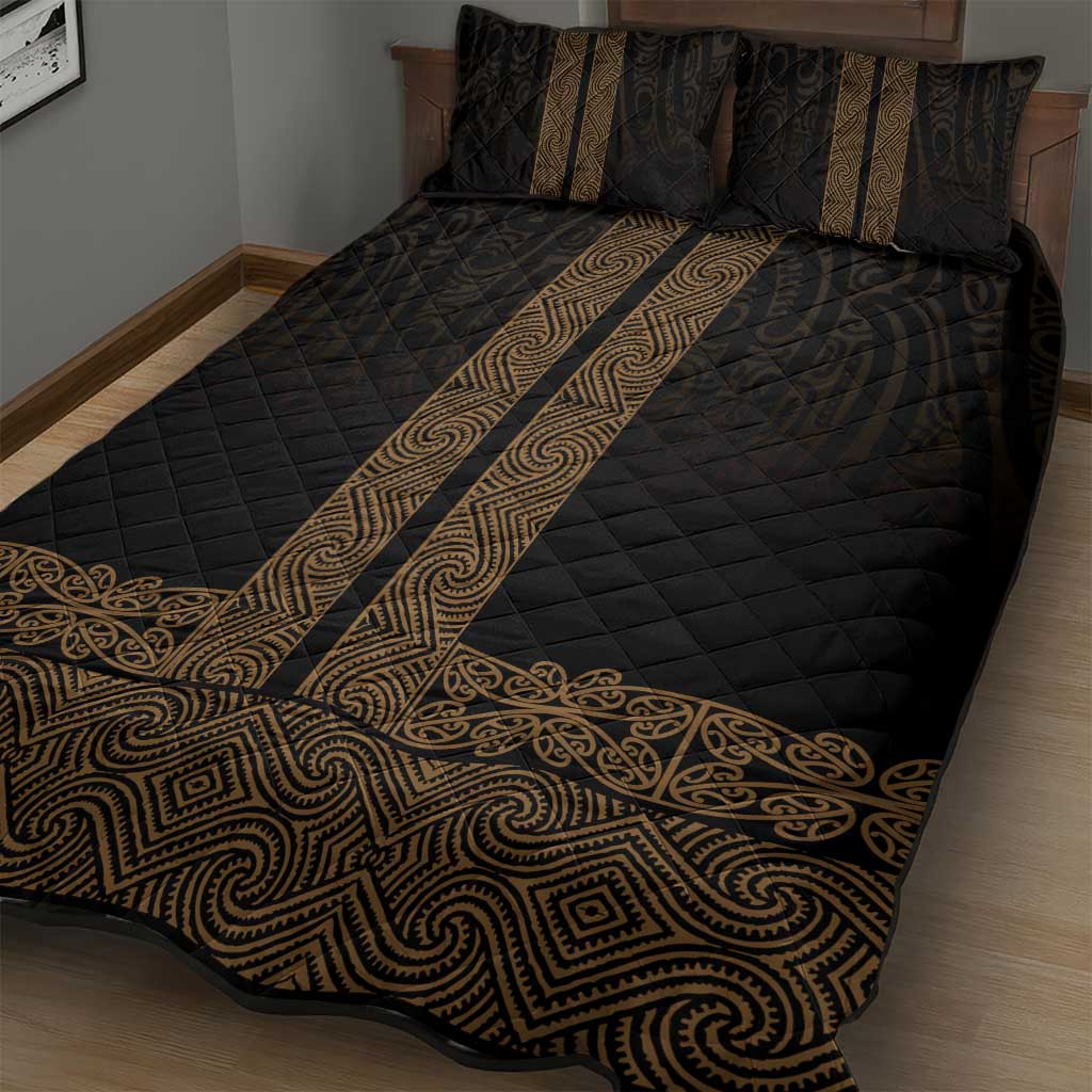 New Zealand Maori Kowhaiwhai Quilt Bed Set Parauri Maui and Mangopare LT9 - Polynesian Pride