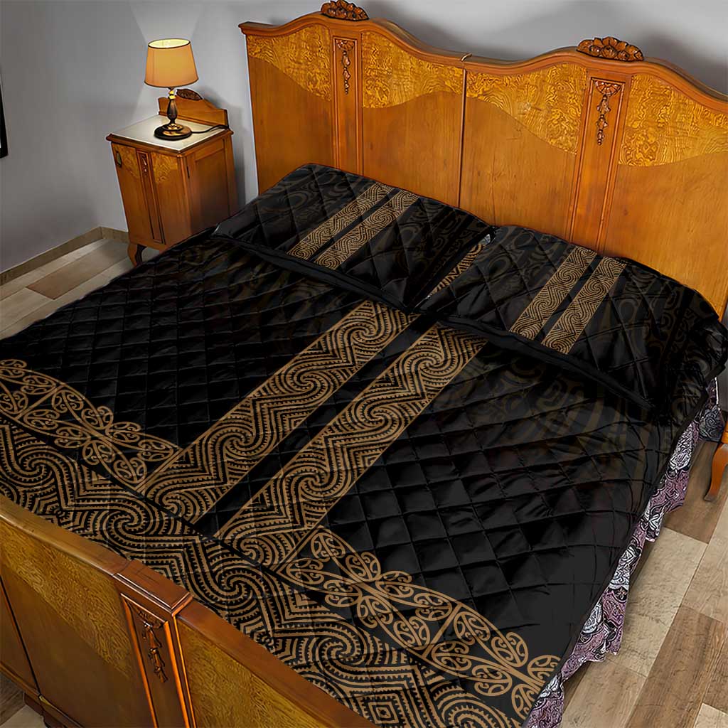 New Zealand Maori Kowhaiwhai Quilt Bed Set Parauri Maui and Mangopare LT9 - Polynesian Pride
