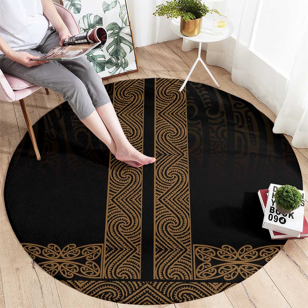 New Zealand Maori Kowhaiwhai Round Carpet Parauri Maui and Mangopare LT9 - Polynesian Pride