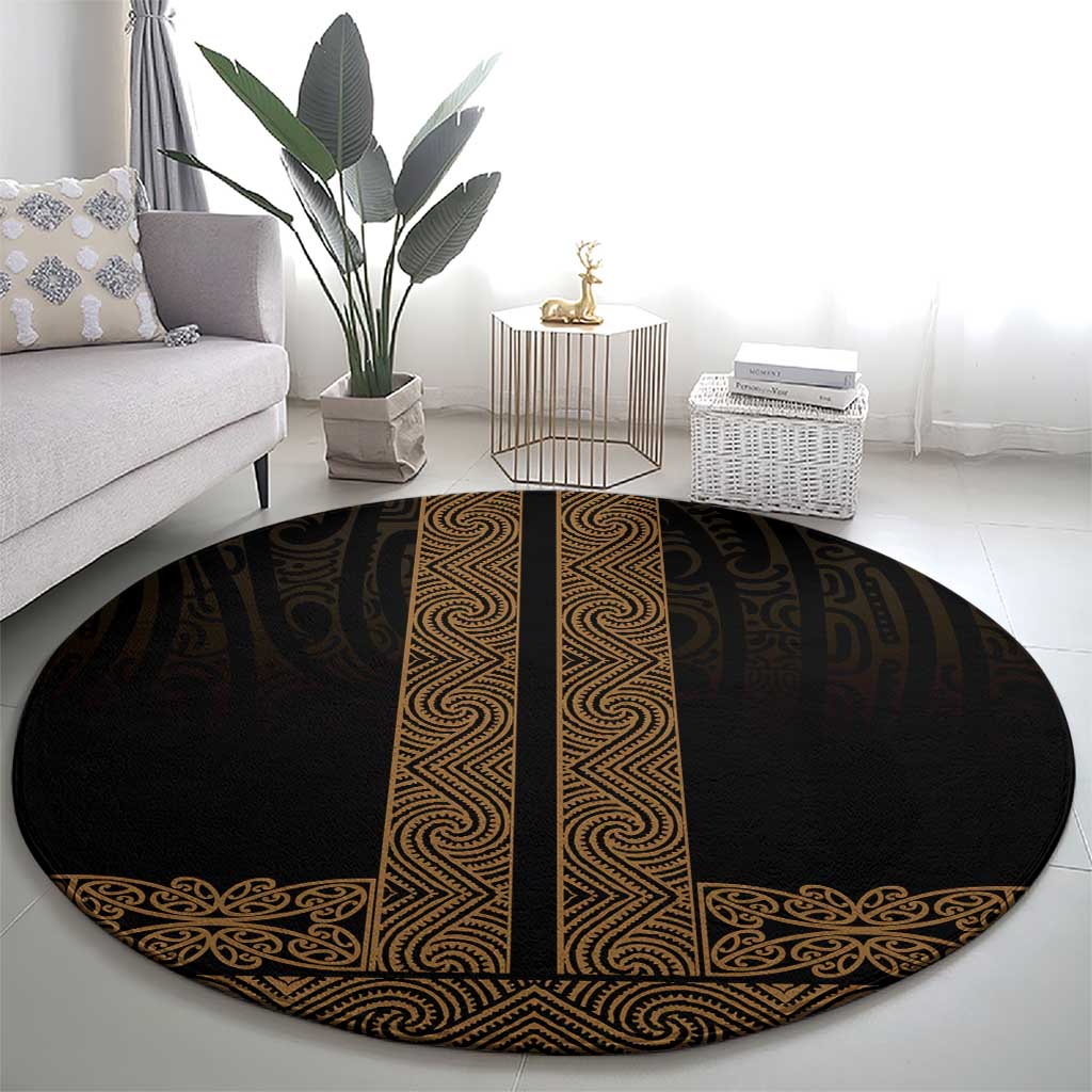 New Zealand Maori Kowhaiwhai Round Carpet Parauri Maui and Mangopare LT9 - Polynesian Pride