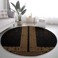 New Zealand Maori Kowhaiwhai Round Carpet Parauri Maui and Mangopare LT9 - Polynesian Pride