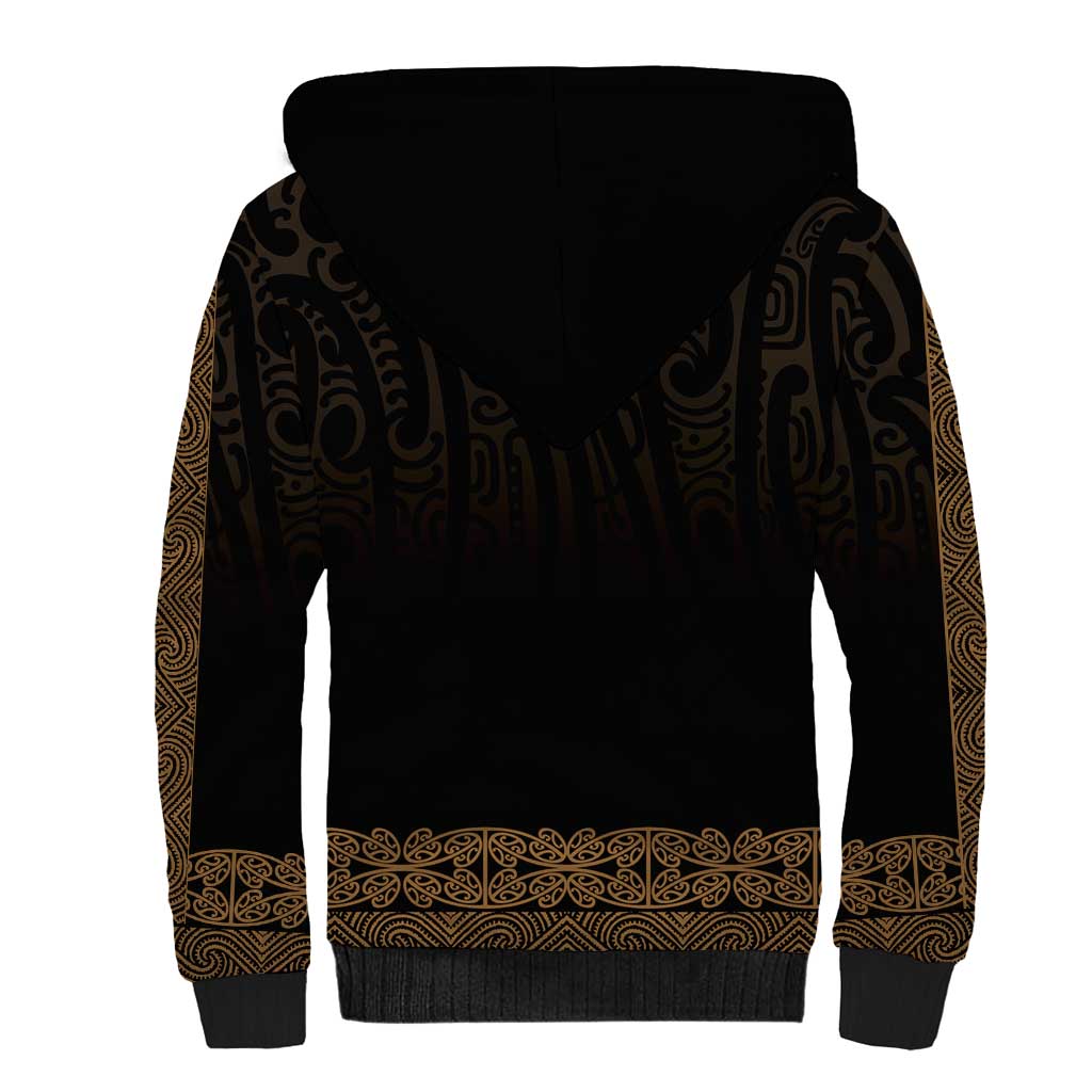 New Zealand Maori Kowhaiwhai Sherpa Hoodie Parauri Maui and Mangopare LT9 - Polynesian Pride