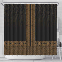 New Zealand Maori Kowhaiwhai Shower Curtain Parauri Maui and Mangopare LT9 - Polynesian Pride