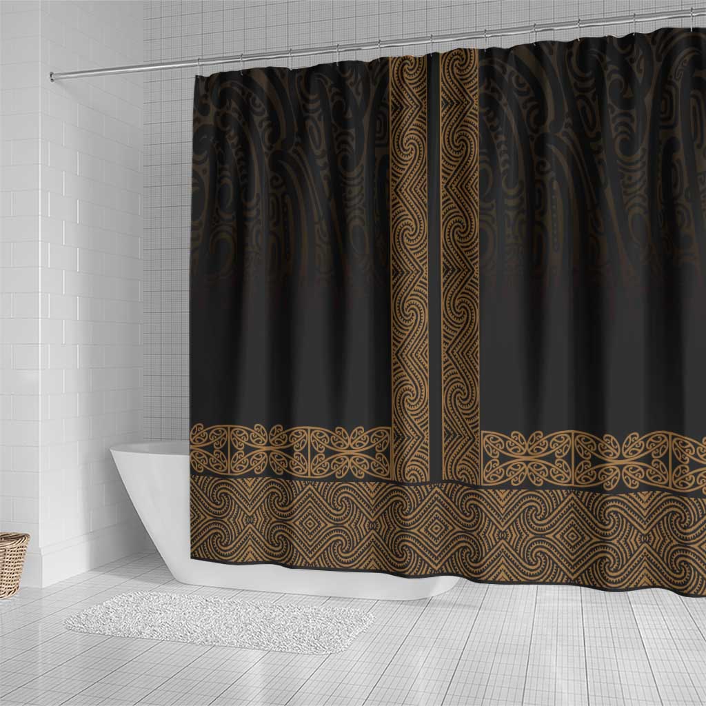 New Zealand Maori Kowhaiwhai Shower Curtain Parauri Maui and Mangopare LT9 - Polynesian Pride