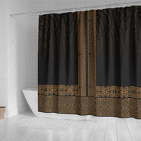 New Zealand Maori Kowhaiwhai Shower Curtain Parauri Maui and Mangopare LT9 - Polynesian Pride