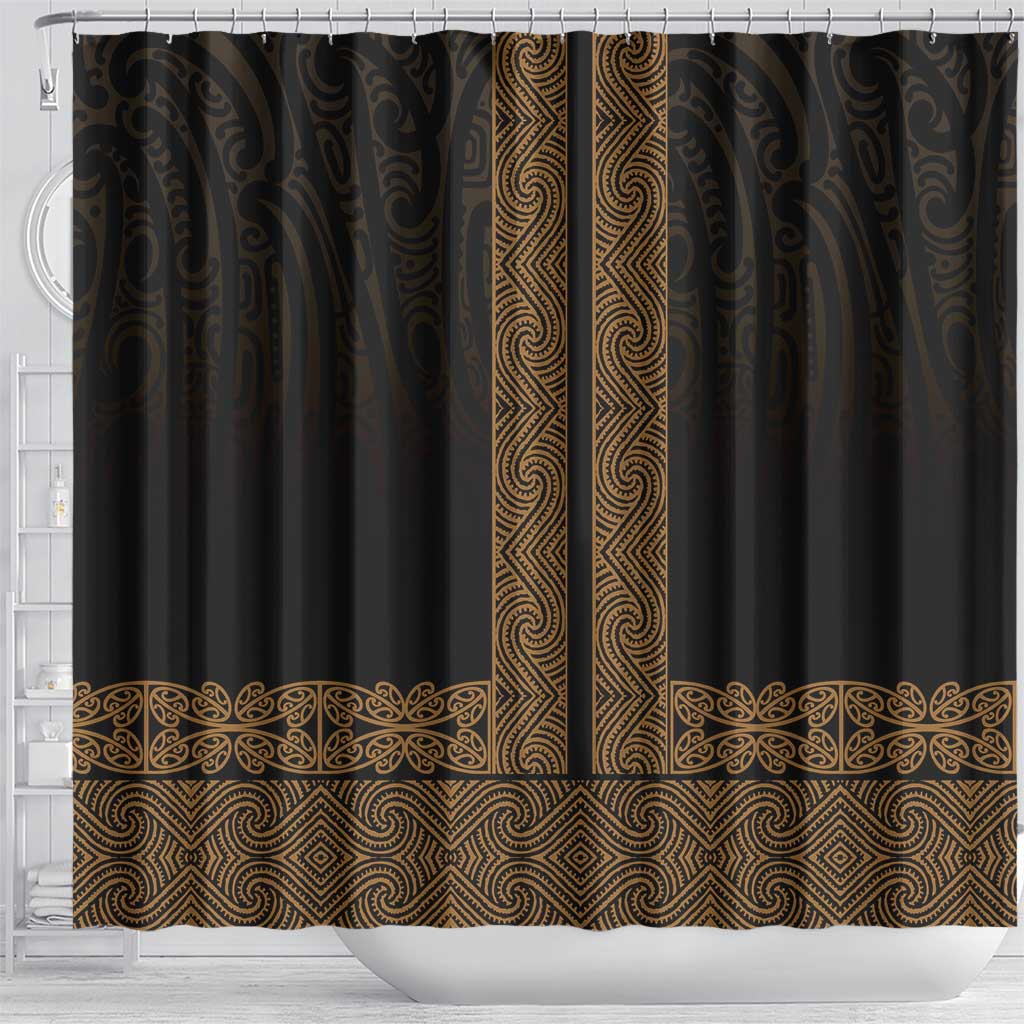 New Zealand Maori Kowhaiwhai Shower Curtain Parauri Maui and Mangopare LT9 - Polynesian Pride