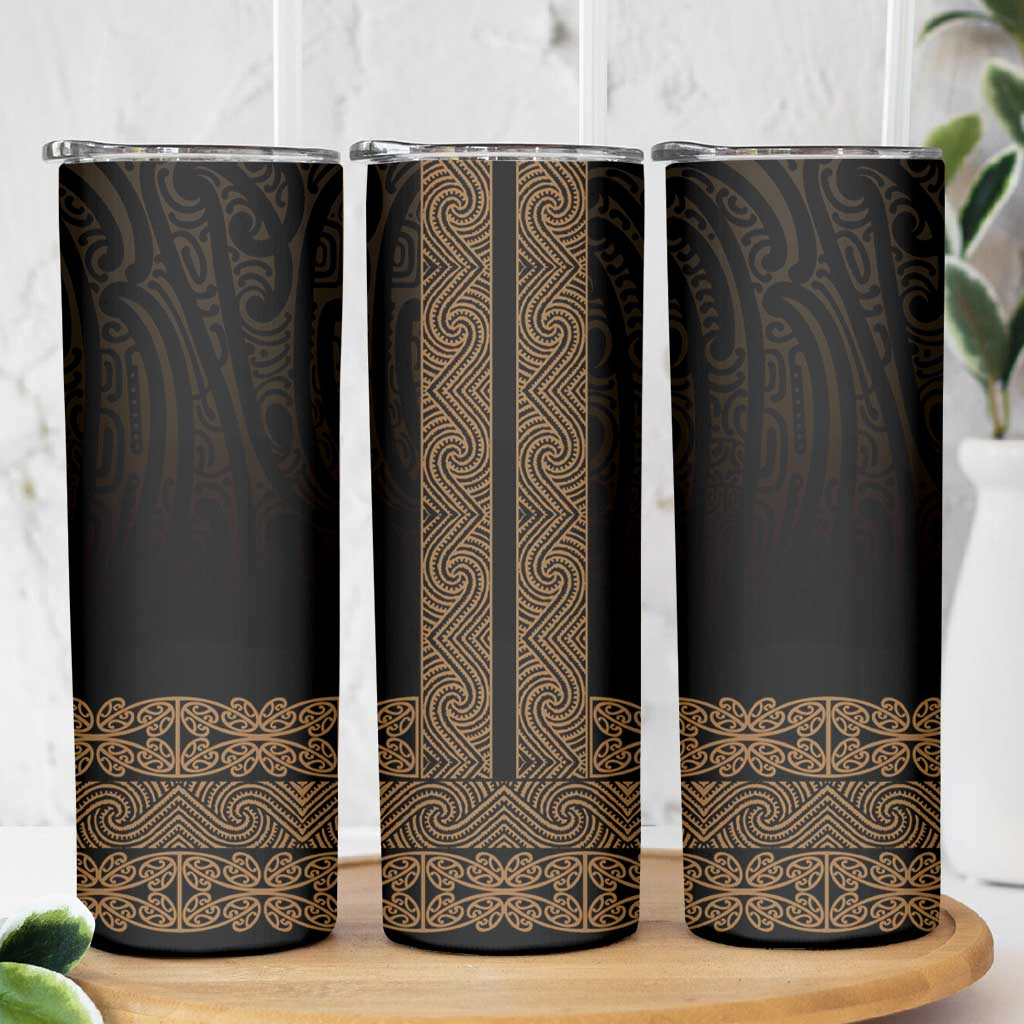New Zealand Maori Kowhaiwhai Skinny Tumbler Parauri Maui and Mangopare LT9 - Polynesian Pride