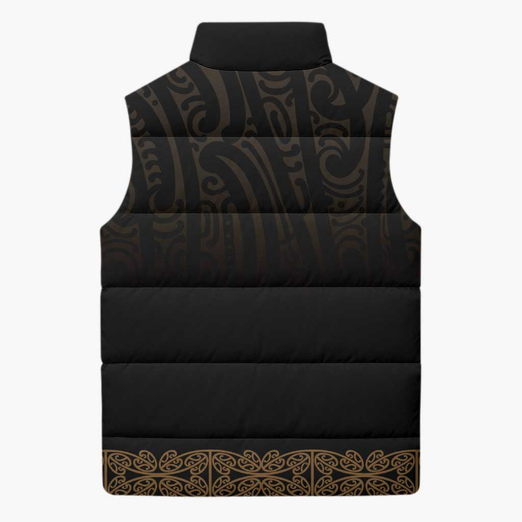 New Zealand Maori Kowhaiwhai Sleeveless Puffer Jacket Parauri Maui and Mangopare LT9 - Polynesian Pride
