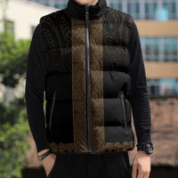 New Zealand Maori Kowhaiwhai Sleeveless Puffer Jacket Parauri Maui and Mangopare LT9 - Polynesian Pride