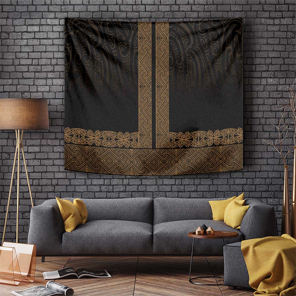 New Zealand Maori Kowhaiwhai Tapestry Parauri Maui and Mangopare LT9 Brown - Polynesian Pride