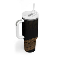 New Zealand Maori Kowhaiwhai Tumbler With Handle Parauri Maui and Mangopare LT9 - Polynesian Pride