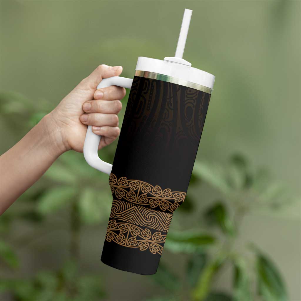 New Zealand Maori Kowhaiwhai Tumbler With Handle Parauri Maui and Mangopare LT9 - Polynesian Pride