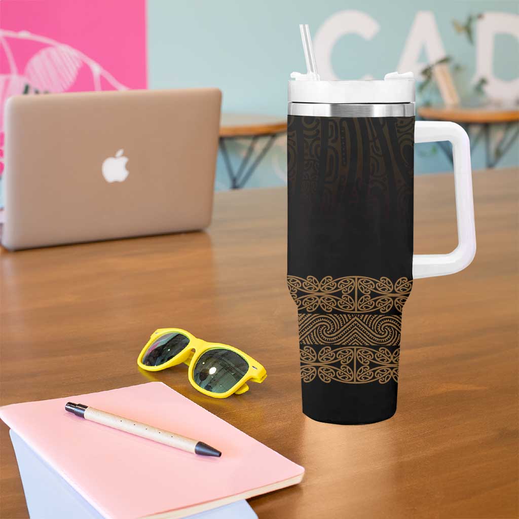 New Zealand Maori Kowhaiwhai Tumbler With Handle Parauri Maui and Mangopare LT9 - Polynesian Pride