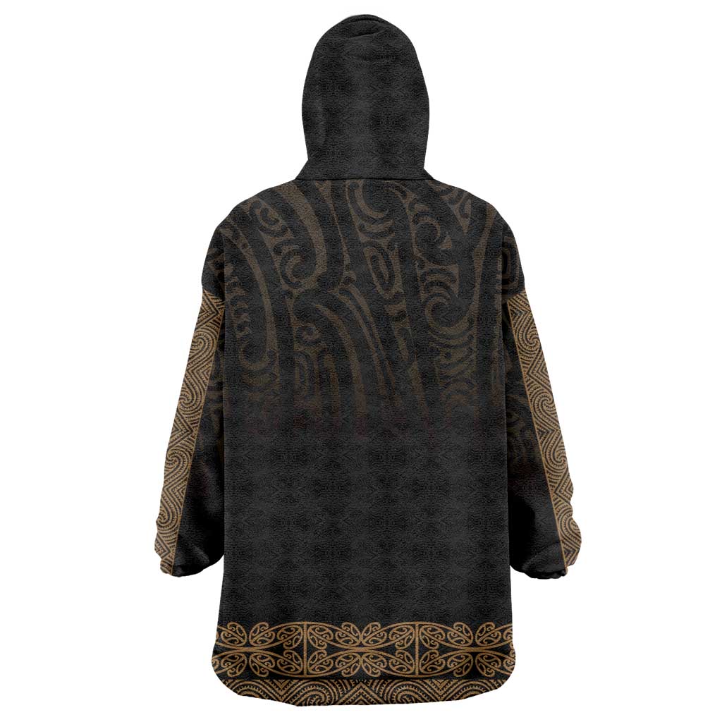 New Zealand Maori Kowhaiwhai Wearable Blanket Hoodie Parauri Maui and Mangopare LT9 - Polynesian Pride