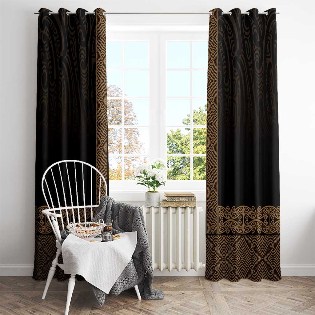 New Zealand Maori Kowhaiwhai Window Curtain Parauri Maui and Mangopare LT9 - Polynesian Pride