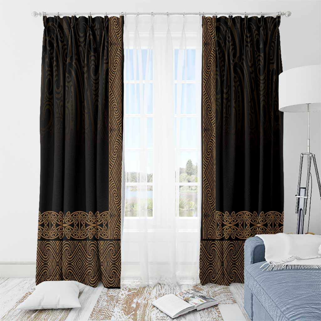 New Zealand Maori Kowhaiwhai Window Curtain Parauri Maui and Mangopare LT9 - Polynesian Pride