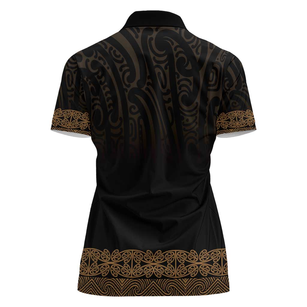 New Zealand Maori Kowhaiwhai Women Polo Shirt Parauri Maui and Mangopare LT9 - Polynesian Pride