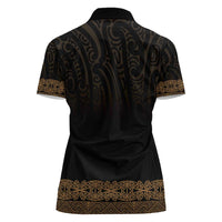 New Zealand Maori Kowhaiwhai Women Polo Shirt Parauri Maui and Mangopare LT9 - Polynesian Pride