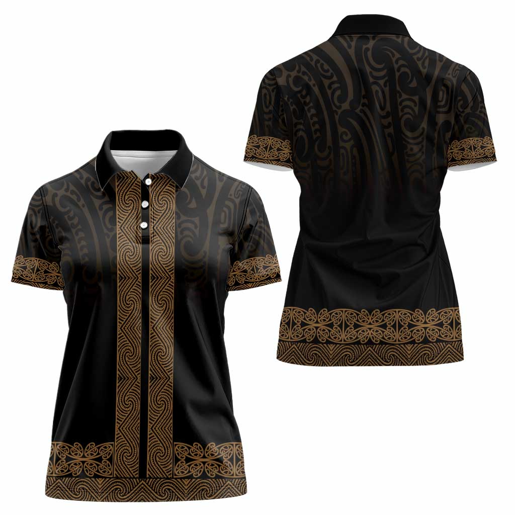 New Zealand Maori Kowhaiwhai Women Polo Shirt Parauri Maui and Mangopare LT9 - Polynesian Pride