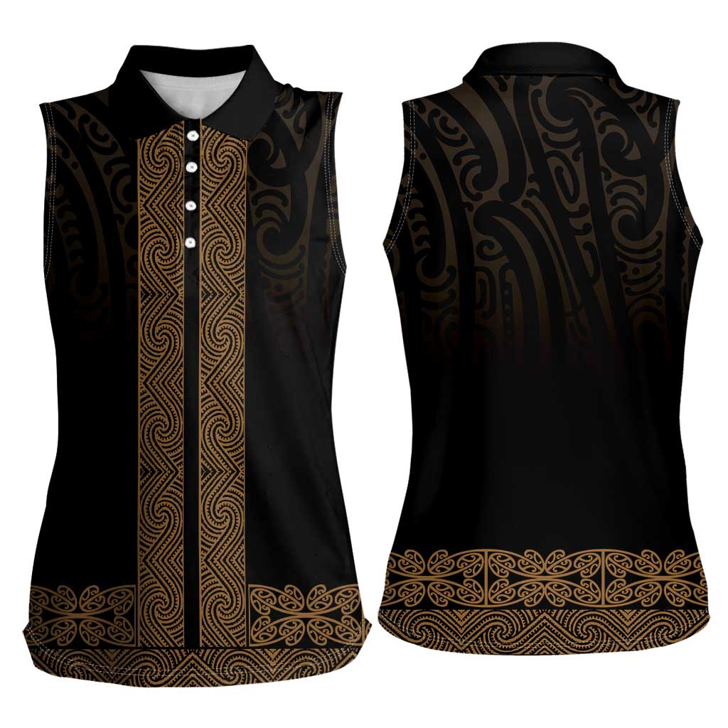 New Zealand Maori Kowhaiwhai Women Sleeveless Polo Shirt Parauri Maui and Mangopare LT9 - Polynesian Pride