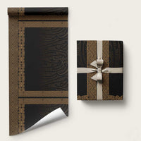New Zealand Maori Kowhaiwhai Wrapping Paper Parauri Maui and Mangopare LT9 58" × 23" Brown - Polynesian Pride