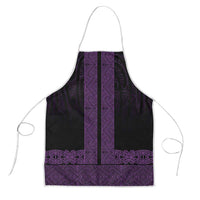 New Zealand Maori Kowhaiwhai Apron Waiporoporo Maui and Mangopare LT9 Purple - Polynesian Pride