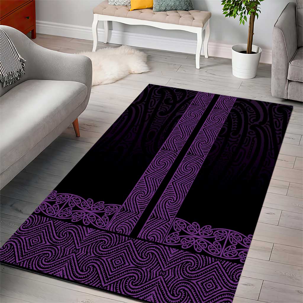 New Zealand Maori Kowhaiwhai Area Rug Waiporoporo Maui and Mangopare