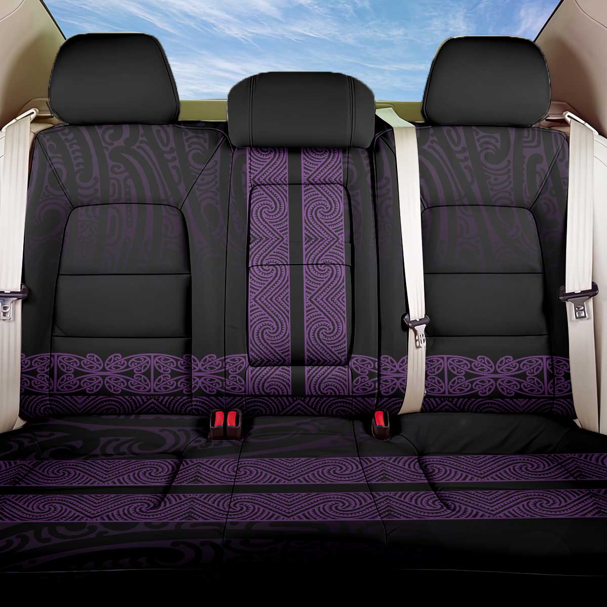 New Zealand Maori Kowhaiwhai Back Car Seat Cover Waiporoporo Maui and Mangopare