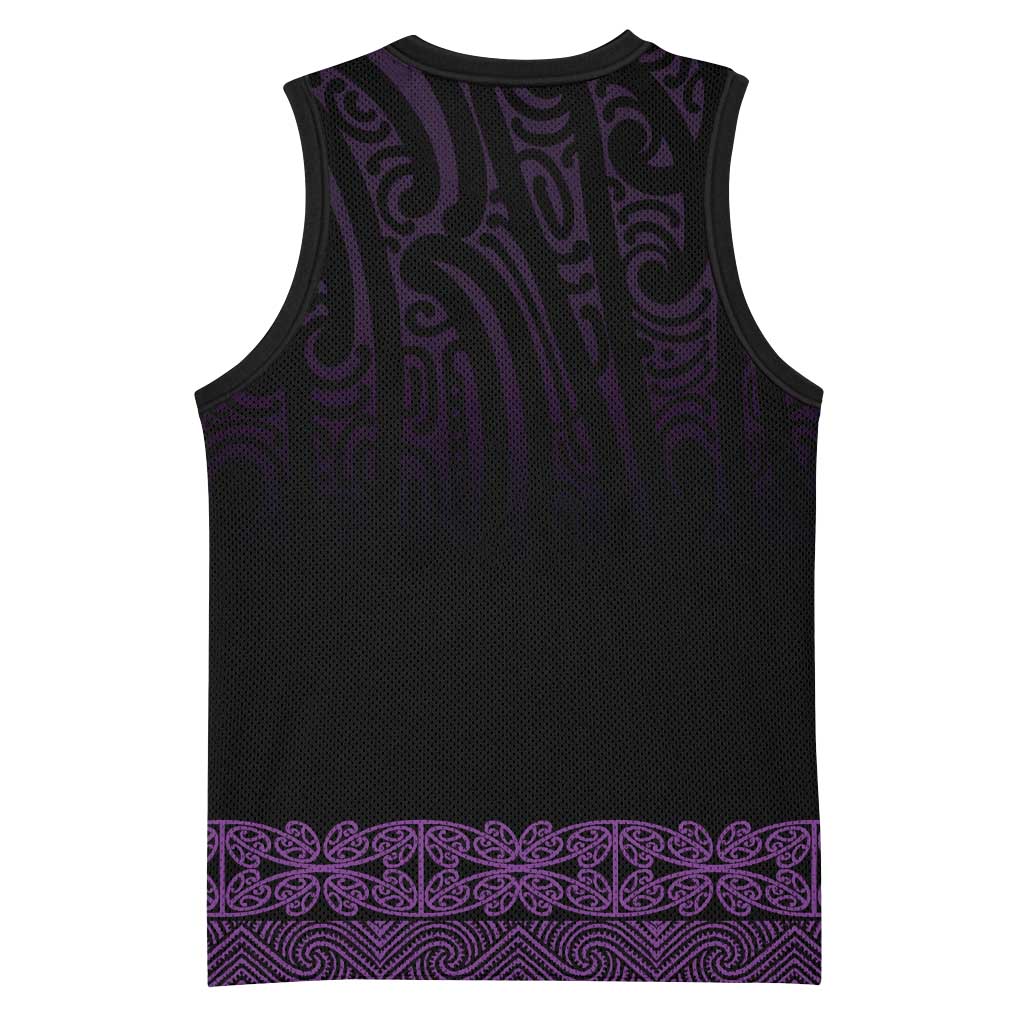 New Zealand Maori Kowhaiwhai Basketball Jersey Waiporoporo Maui and Mangopare LT9 - Polynesian Pride