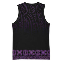 New Zealand Maori Kowhaiwhai Basketball Jersey Waiporoporo Maui and Mangopare LT9 - Polynesian Pride