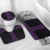 New Zealand Maori Kowhaiwhai Bathroom Set Waiporoporo Maui and Mangopare LT9 Mat Set Only (3 pcs) One Size Purple - Polynesian Pride